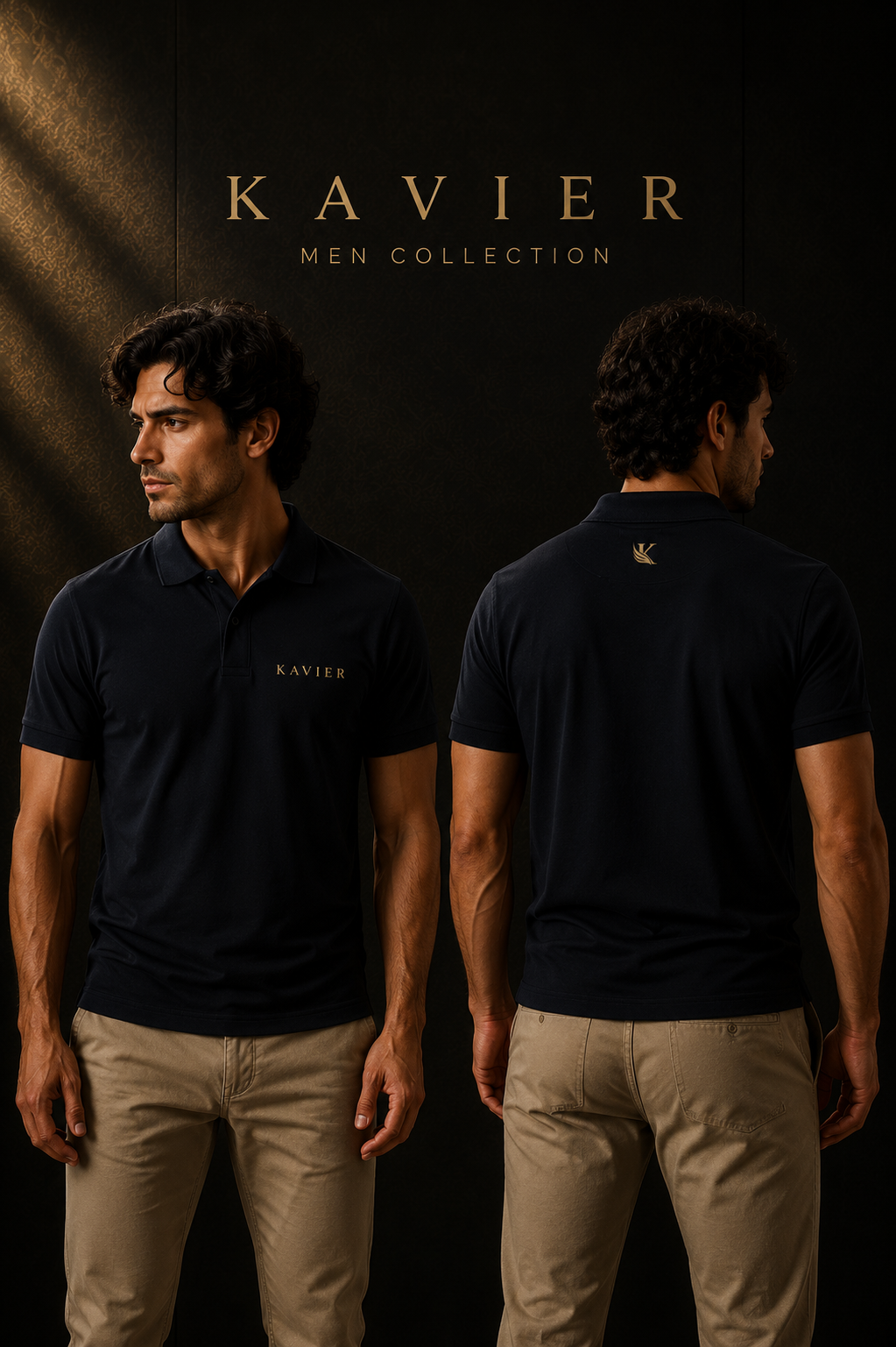 KAVIER Men’s Signature Polo – Navy Blue